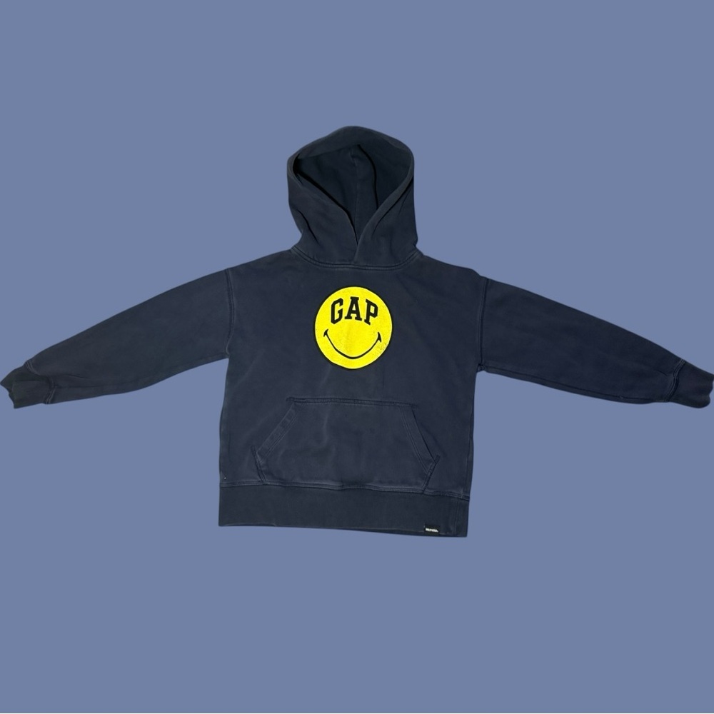 GAP Kids Dark Blue Hoodie with Bright Yellow Emblem